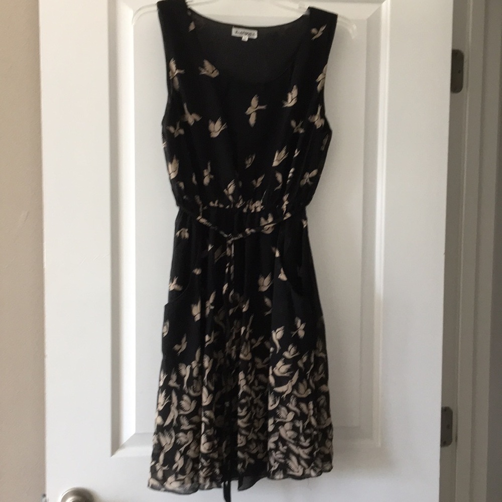 Black dress with birds